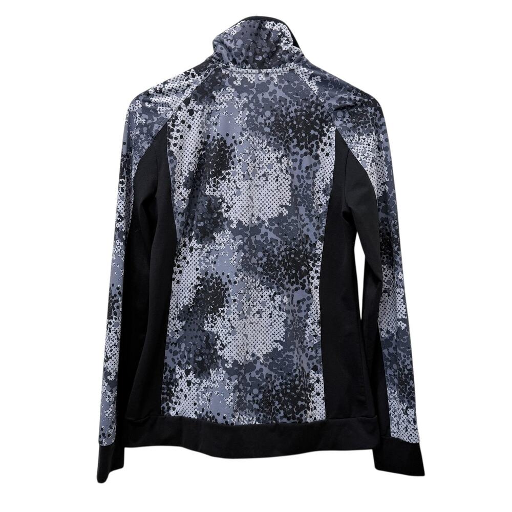 Adidas Pullover Womens Medium Gray Fleece 1/4 Zip Mock Neck Camo Climawarm Top - Picture 7 of 11